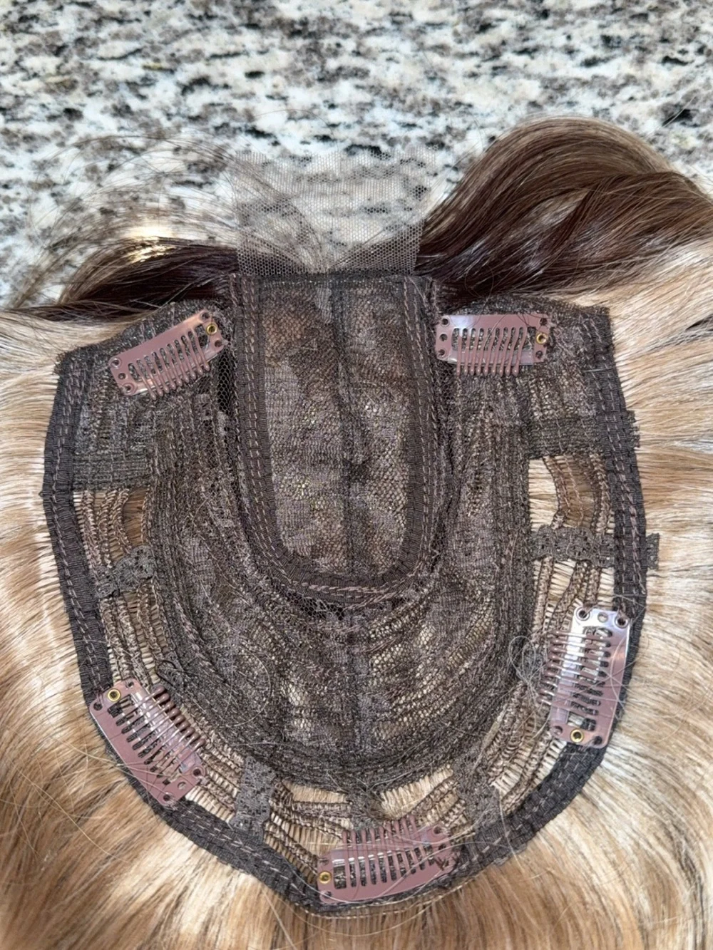 Brown and blonde hair topper